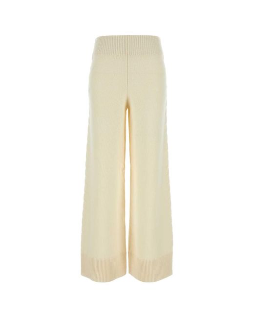 Camilla & Marc White Ivory Wool Blend Ash Wide Leg Pant