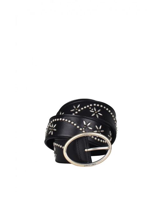 Saint Laurent Black Studded Belt