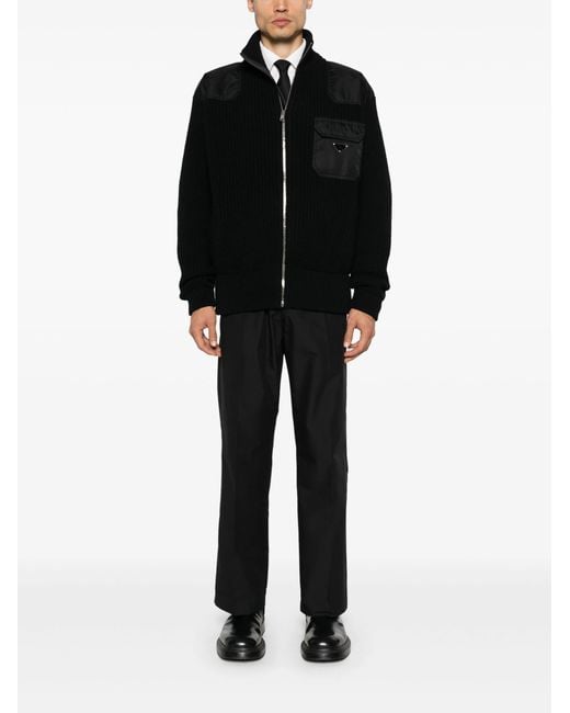 Prada Black Wool And Cashmere Cardigan for men