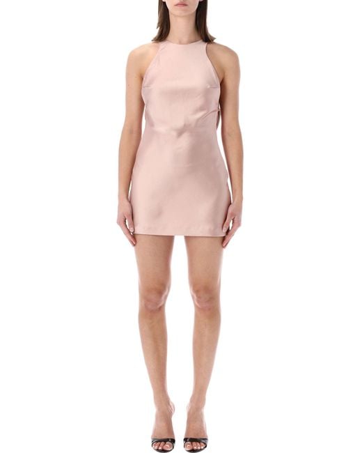 ANDAMANE Pink Carmen Scoop-Back Mini Dress