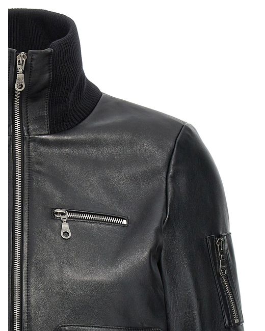 Chloé Black Chloã Leather Bomber Jacket