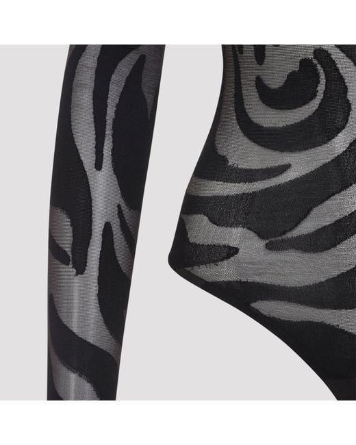 Wolford Black Rose Shadow String Bodysuit