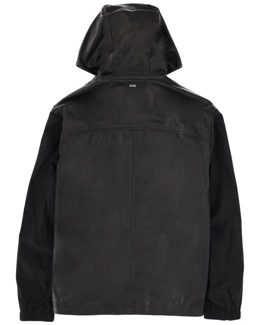 Boss Black Leather Blend Jacket for men