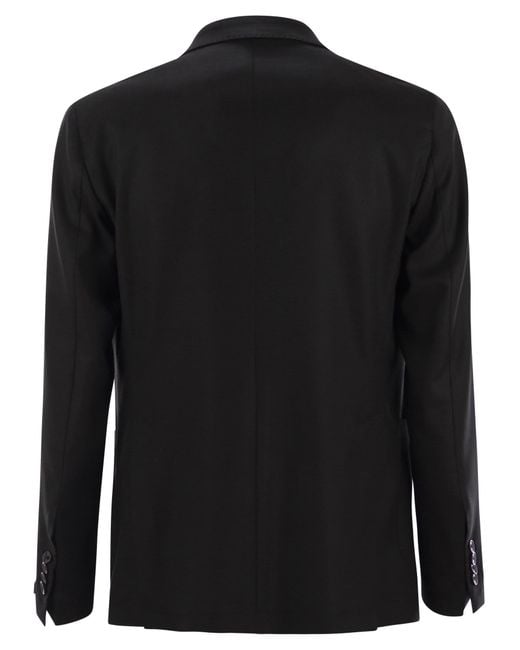 Tagliatore Black Two-Button Wool Jacket for men