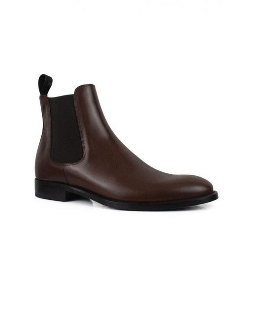 ALBERTO Brown Leather Boots for men