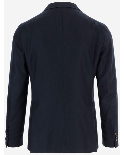 Tagliatore Blue Single Breasted Cashmere Jacket