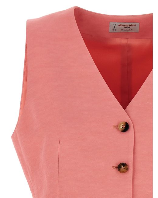 Alberto Biani Pink Leinenviskose -Weste