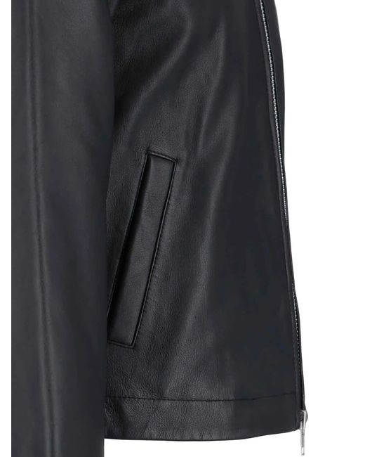 sunflower Black Short Leather Jacket