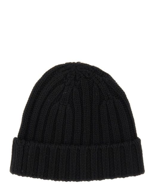 Aspesi Black Beanie Hat
