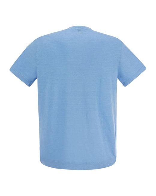 Fedeli Exreme Leinen Flex T -Shirt in Blue für Herren
