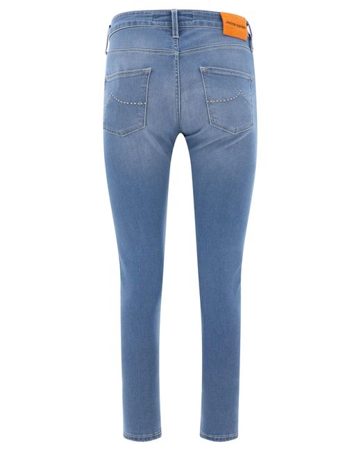 Kimberly Cropped Jeans di Jacob Cohen in Blue