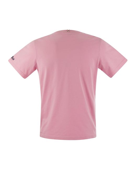 Mc2 Saint Barth Pink T Shirt With Chest Print