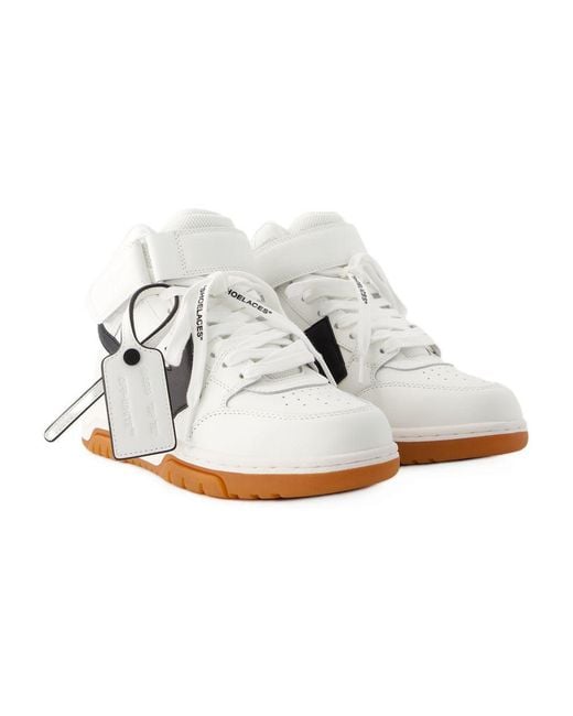 Off-White c/o Virgil Abloh White Out Of Office Mid Top Sneakers Leather