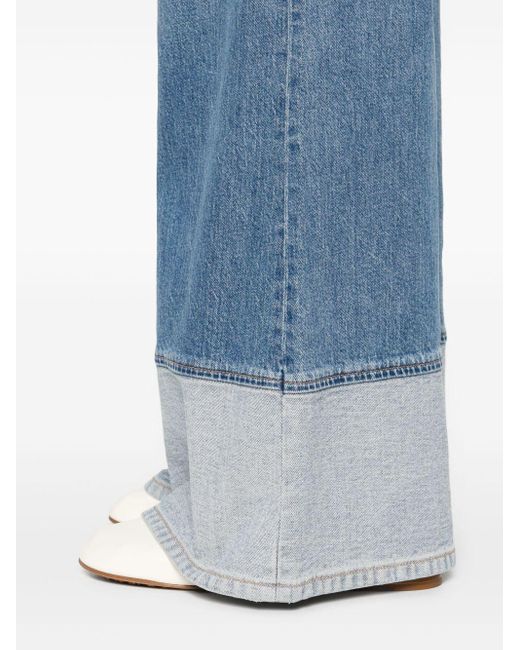 Alice + Olivia Blue Klare Blaue Wide Leg Jeans