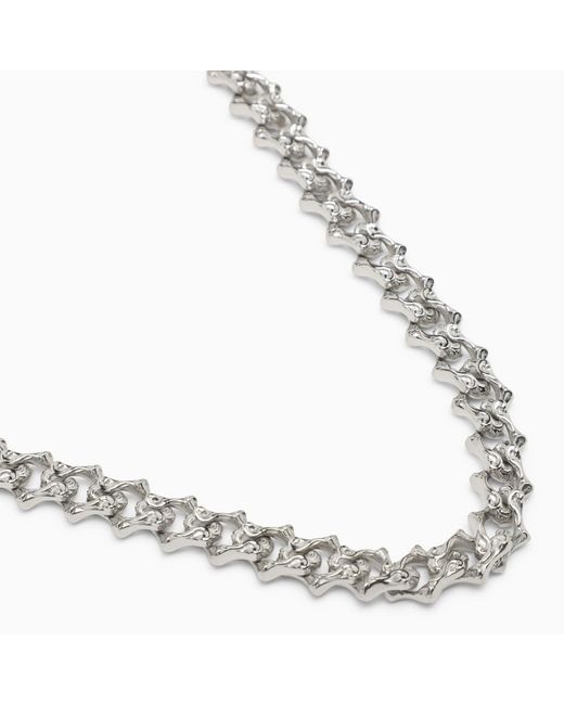 Emanuele Bicocchi Metallic Silver 925 Chain Necklace With Arabesques for men