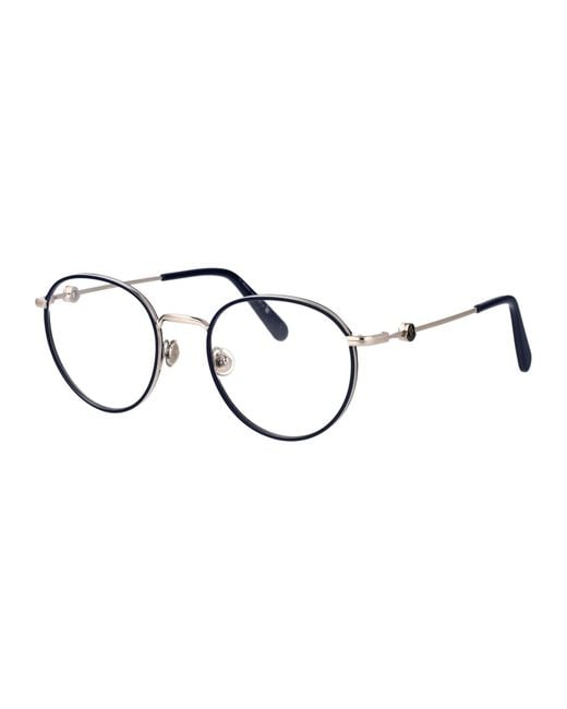 Moncler Brown Nero Lucido Metal Glasses for men