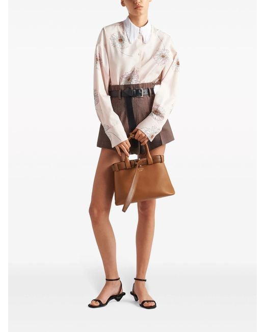 Prada Brown Medium Belted Leather Handbag