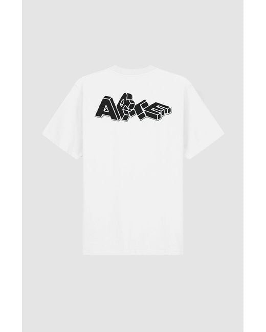Arte' White Blocks Print T Shirt