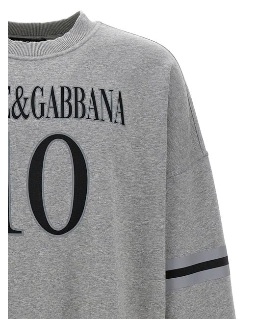 Sudadera De Algodón Con Logotipo Dolce & Gabbana de hombre de color Gray