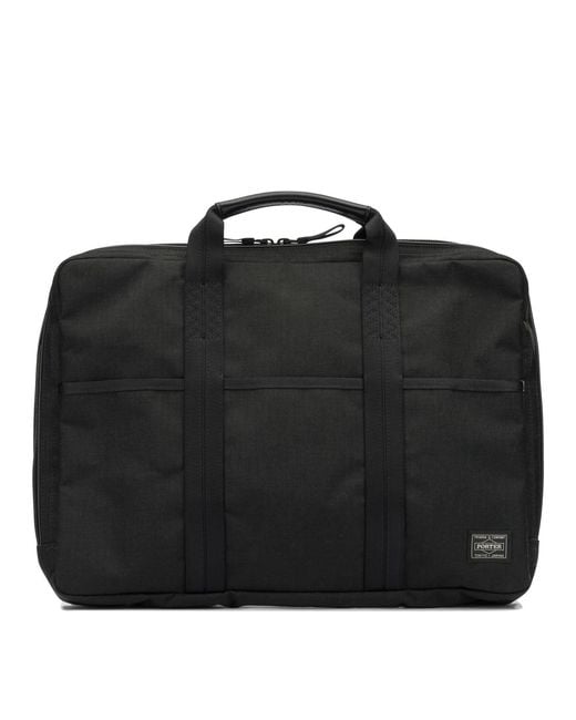 Porter-Yoshida and Co Black "Hibrid 2Way" Large Handbag for men