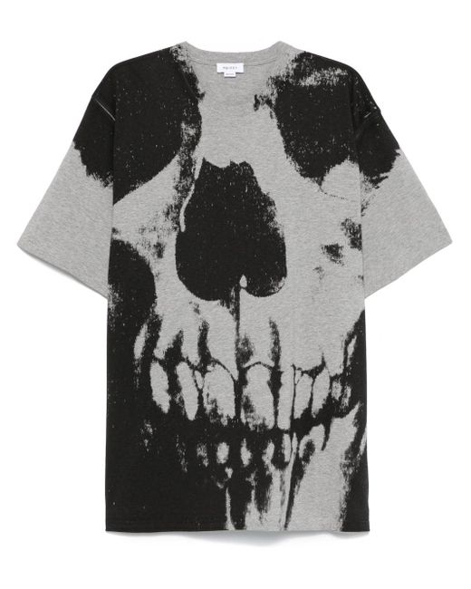 Alexander McQueen Skull Print Cotton T -shirt in het Black voor heren