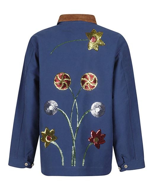 Sky High Farm Blue Embroidered Denim Jacket