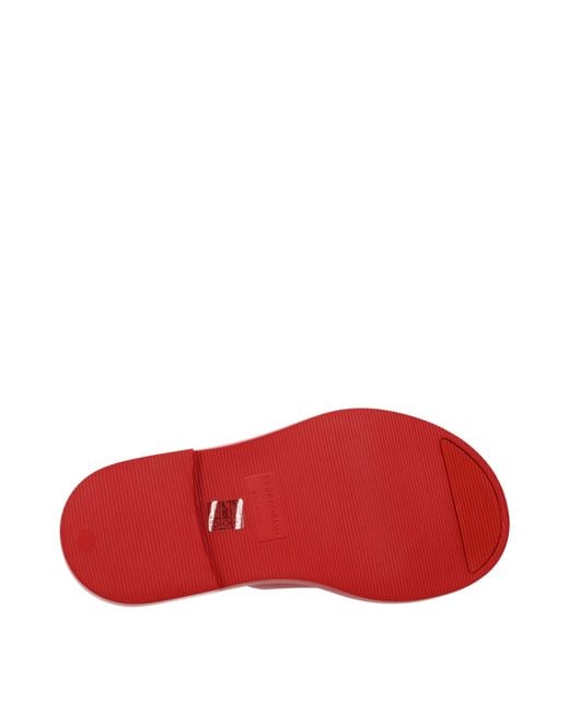 Ferragamo Red Geneva Slides And Clogs Rubber/Flame