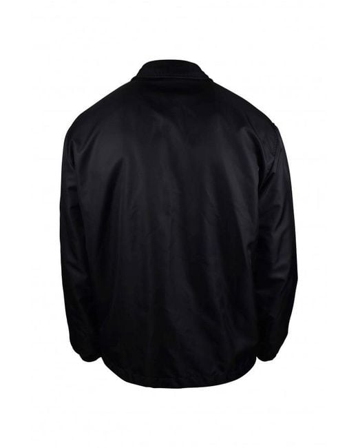 Palm Angels Blue Nylon Windbreaker Jacket With Snap Closure