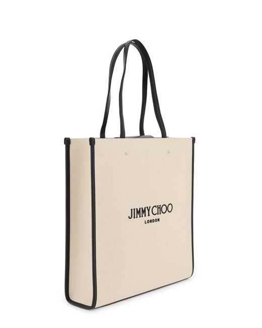Jimmy Choo Natural N/S Canvas -Einkaufstasche