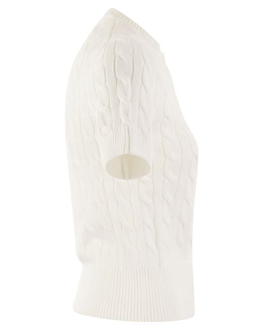 Ploited Cardigan con maniche corte di Polo Ralph Lauren in White