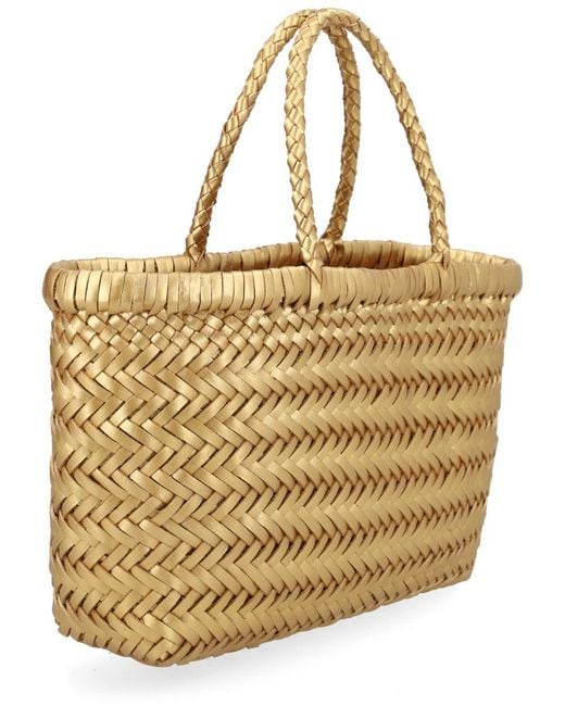 Dragon Diffusion Metallic Mini Flat Gora Handwoven Tote