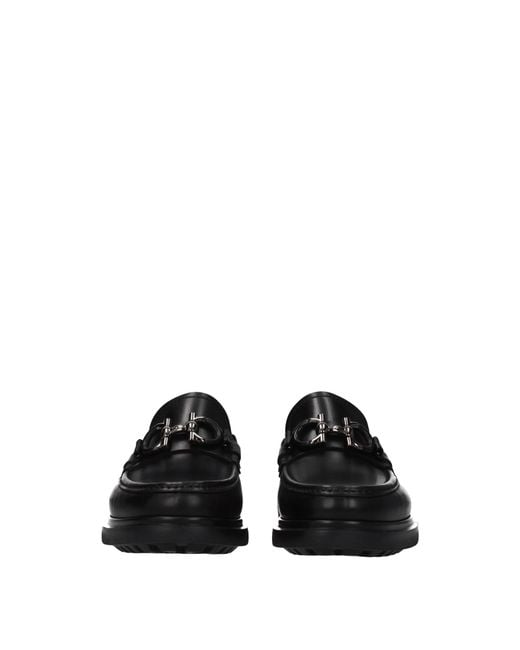 Ferragamo Black Ready Moccasins Leather