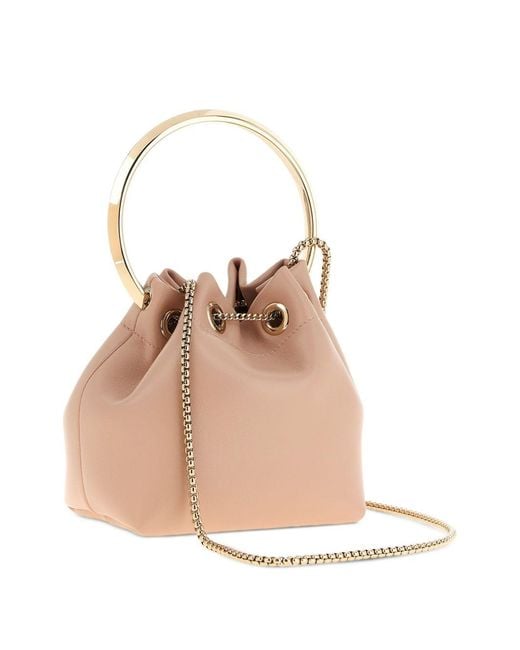 Jimmy Choo Natural Bon Bon Leather Bucket Bag