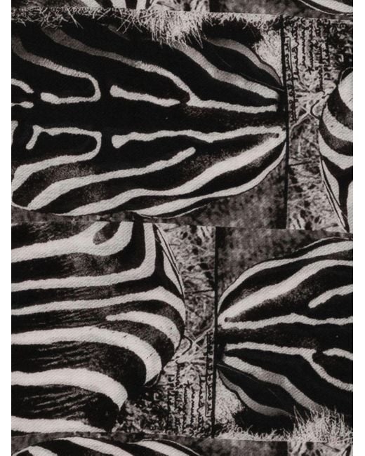 Faliero Sarti Black Zebra Wool And Cashmere Stole