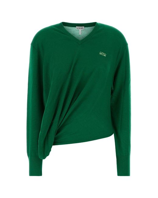 Loewe Green Draped Sweater
