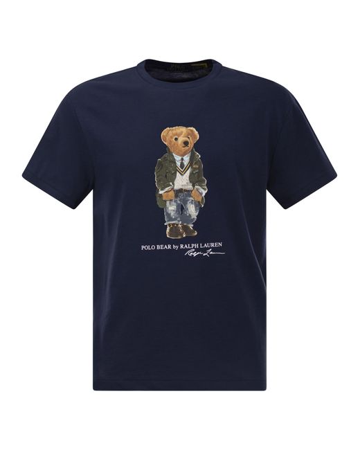 Polo Ralph Lauren Polo Bear Jersey Classic Fit T -shirt in het Blue voor heren