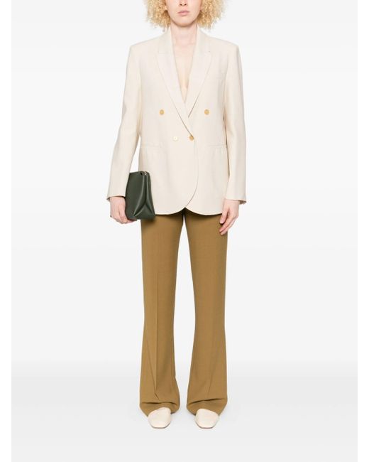 Forte_forte White Wool High Waist Pants