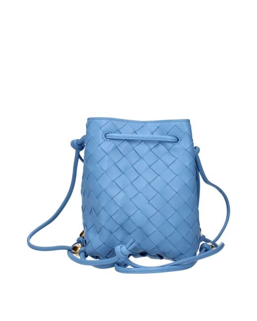 Bottega Veneta Blue Crossbody Bags Sky/Windy Leather