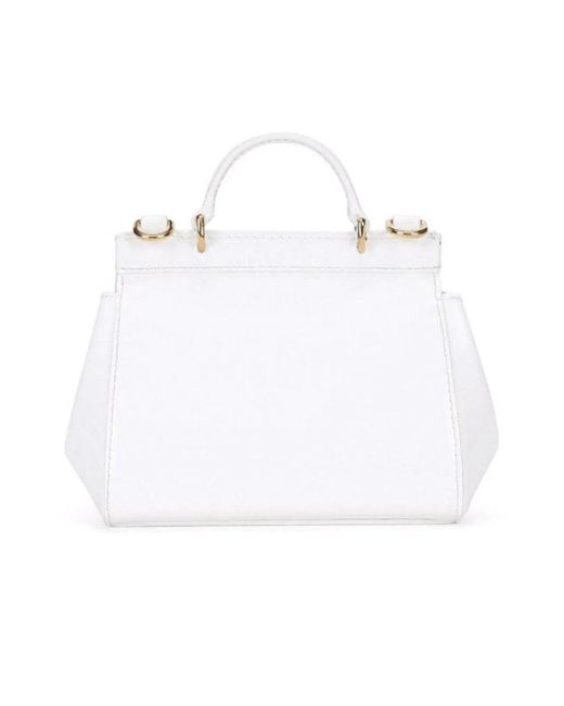 Dolce & Gabbana White Shoulder Bag "Patent Leather"