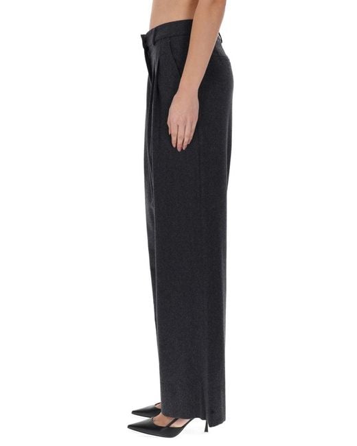 PT Torino Black Wool-Cashmere Trousers