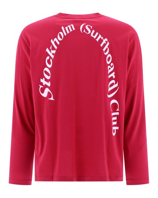 Stockholm Surfboard Club Red "Arch Logo" T Shirt" for men