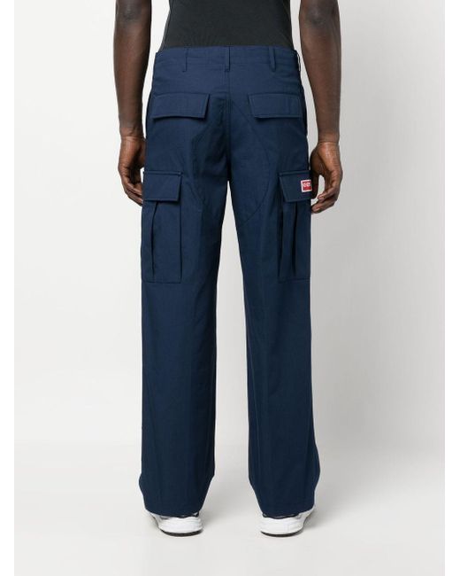 KENZO Blue Cargos Trouser for men