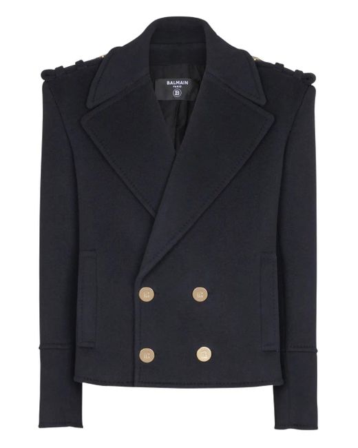 Balmain Double-Breasted Coats in het Blue voor heren
