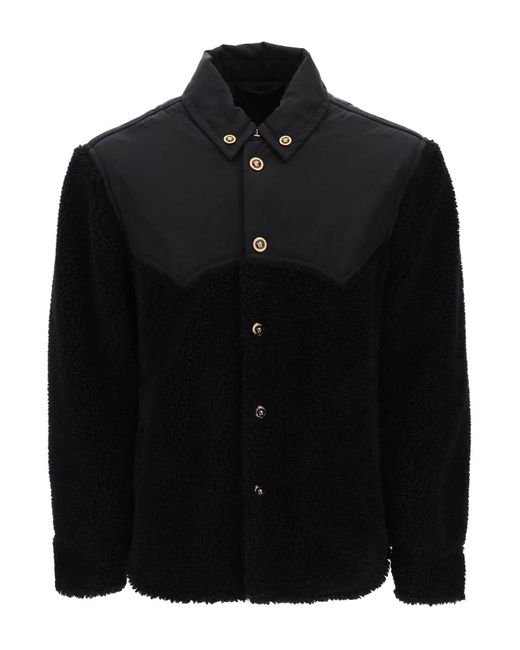 Versace Barocco Silhouette Fleece Jacke in het Black voor heren