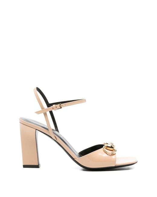 Gucci White Ankle-Strap Heels