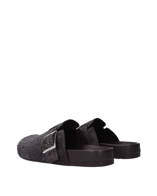 Loewe Brown Slippers And Clogs Ease Suede