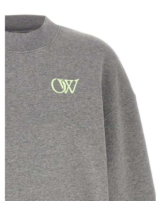 Off-White c/o Virgil Abloh Gray 'Ow' Embroidered Sweatshirt
