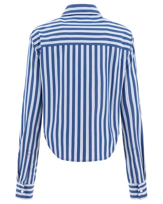 Chemise courte à rayures Marni en coloris Blue
