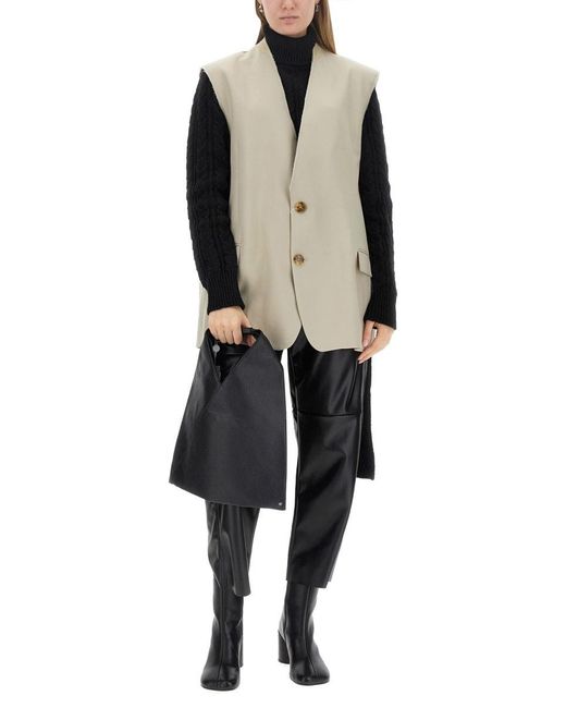 MM6 by Maison Margiela Natural Single-Breasted Vest