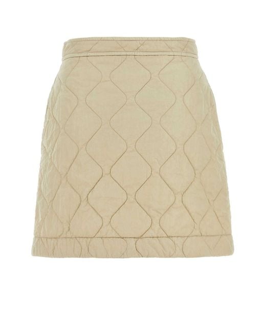 Burberry Natural Sand Nylon Mini Skirt
